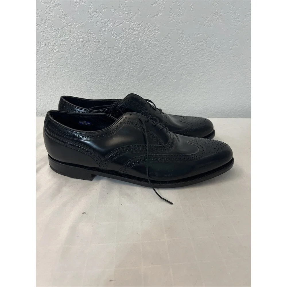 Florsheim Black Wing Brogue Tip Oxfords Dress Shoes‎ Mens US 13D Leather Wedding
